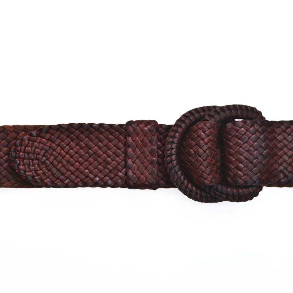 Hand plaited kangaroo leather belt - Whisky - J.H. Cutler Bespoke ...